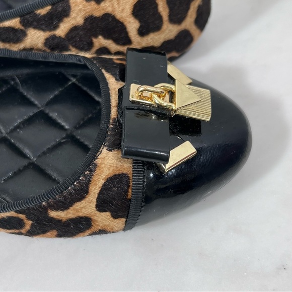 Michael Kors Animal Print Calf Hair Patent Leather Toe Ballet Flats Size 6.5 - Picture 11 of 16